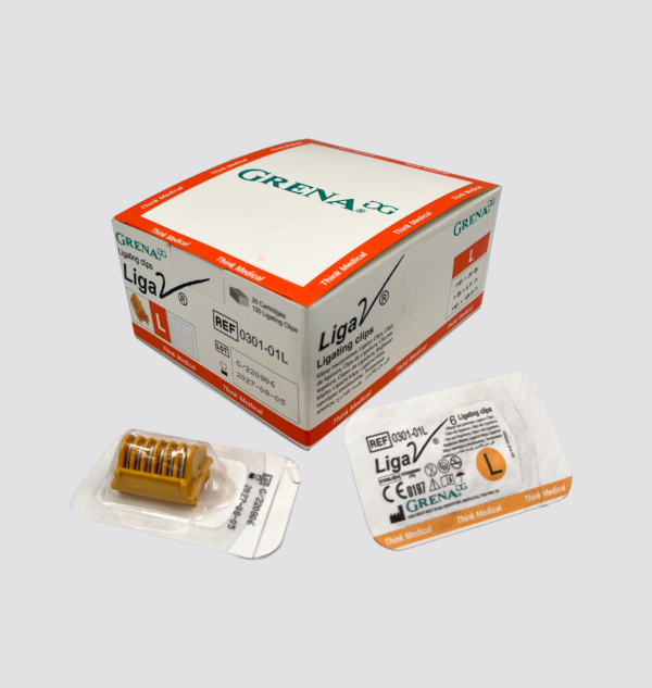 Caja de Clips LigaV® L de Grena UK, equivalentes a los Ligaclip Ethicon LT400.